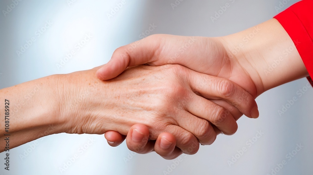 Caring Healthcare Professionals Shaking Hands with Senior Patient Caring Healthcare Professionals Shaking Hands with Senior Patient
