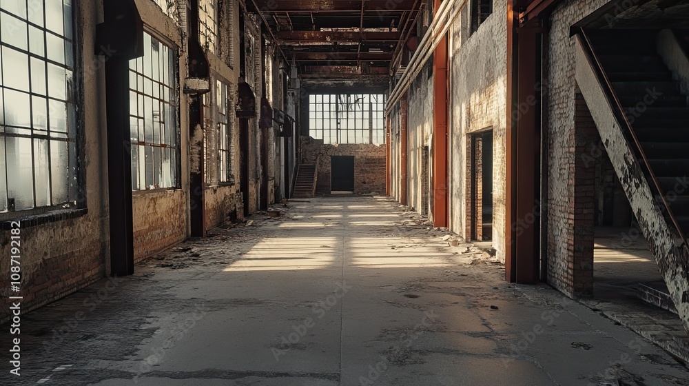Fototapeta premium Dark Warehouse Interior