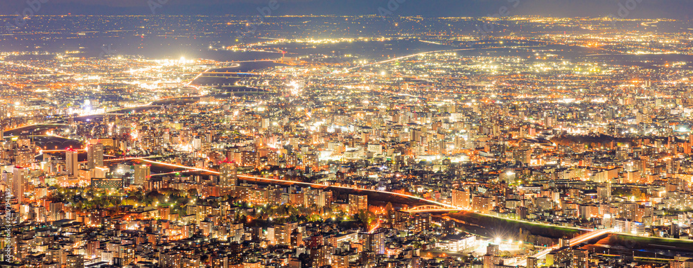 Obraz premium 藻岩山展望台から見る札幌