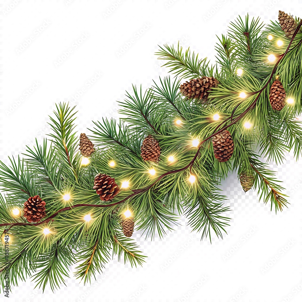 christmas tree branch with cones christmas tree branch with cones