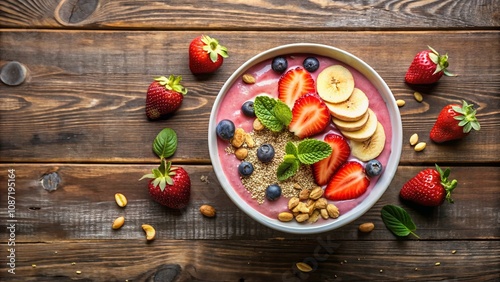 Wallpaper Mural Delicious Berry and Banana Smoothie Bowl with Toppings Torontodigital.ca