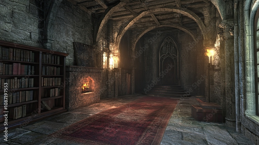 Fototapeta premium Eerie Dungeon Interior 