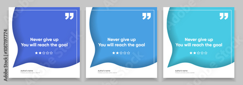 3D bubble testimonial banner, quote, infographic. Social media post template designs for quotes. Empty speech bubbles, quote bubbles and text box. Vector Illustration EPS10.