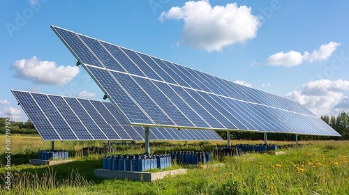 Sustainable Solar Powered Off Grid Homestead with Robust Energy Storage A self sustaining eco friendly rural home showcasing the future of renewable energy and resilient living photo