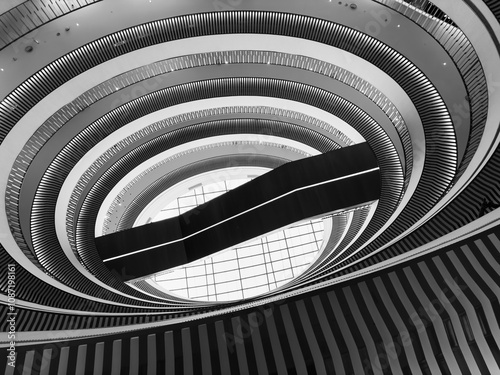 Fototapeta Naklejka Na Ścianę i Meble -  abstract architectural black and white background wallpaper, 8k stock photo