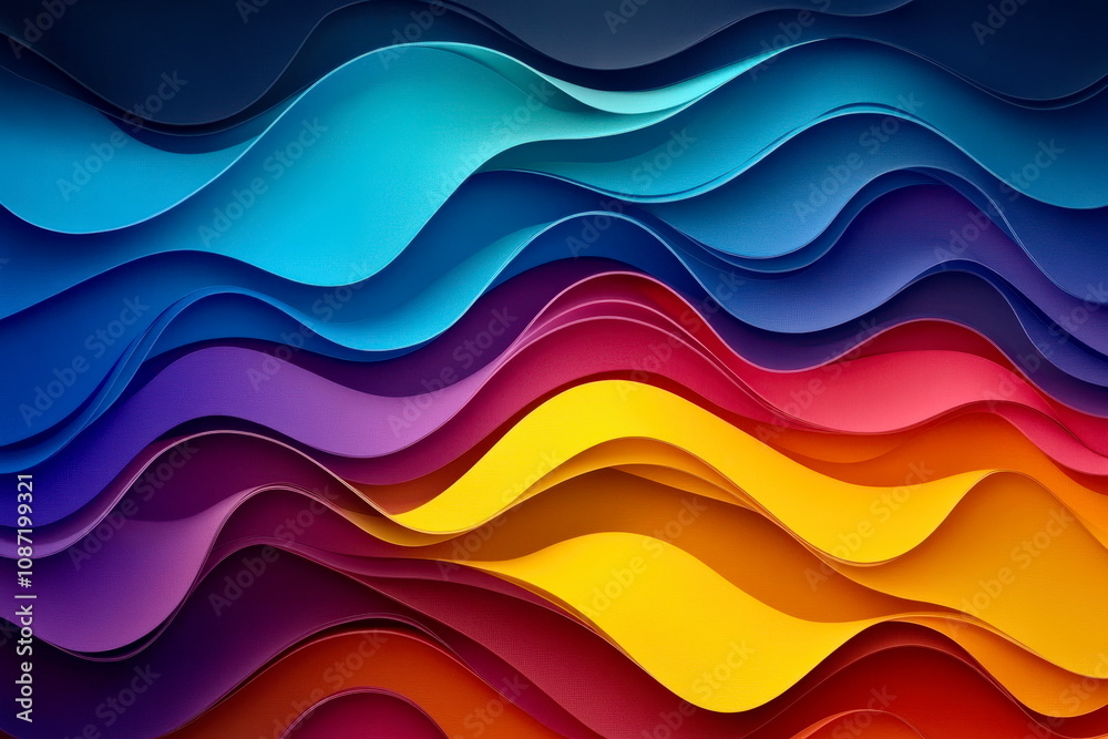 Geometric wave patterns with a gradient effect, modern graphical elements for backgrounds Geometric wave patterns with a gradient effect, modern graphical elements for backgrounds