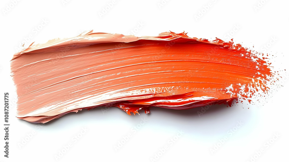 Orange and Peach Paint Brush Stroke Illustration