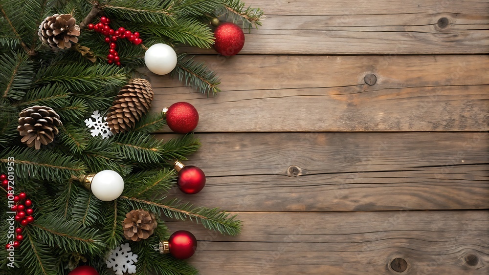 christmas decoration on wooden background christmas decoration on wooden background