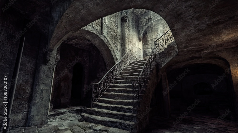 Naklejka premium Eerie Dungeon Interior