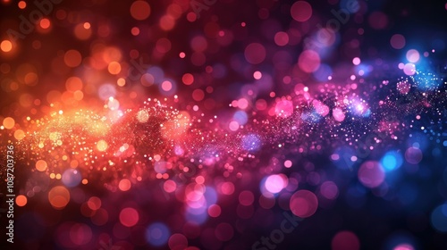 Colorful abstract bokeh background with vibrant light patterns in motion during a nighttime celebration