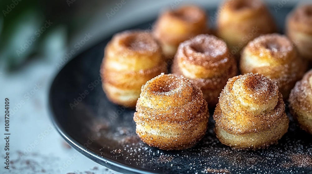 Close-up of doughnuts with sugar sprinkles on top Close-up of doughnuts with sugar sprinkles on top