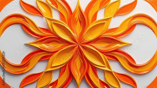Vibrant Orange Paint Swirls,Usage: Creative background, art supply advertisement, painting tutorial, school supplies poster, artist's portfolio