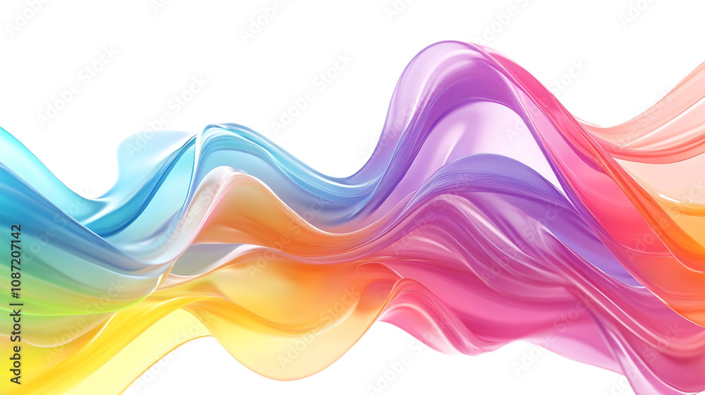 Rainbow wave abstract frame background against transparent background for dynamic and engaging visuals Rainbow wave abstract frame background against transparent background for dynamic and engaging visuals