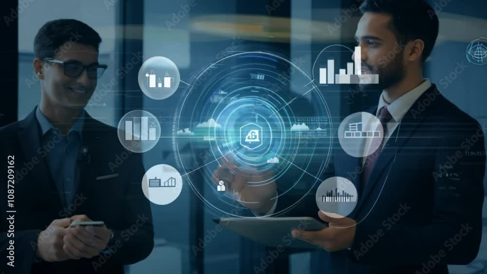 Futuristic interface with holograms, showcasing advanced technology, artificial intelligence, and virtual reality innovations. Futuristic interface with holograms, showcasing advanced technology, artificial intelligence, and virtual reality innovations.