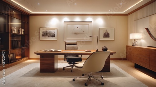 Wallpaper Mural Modern office design executive workspace interior decor contemporary minimalism professional environment aesthetic appeal Torontodigital.ca