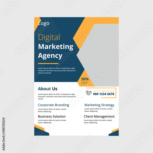 digital marketing flyer design template