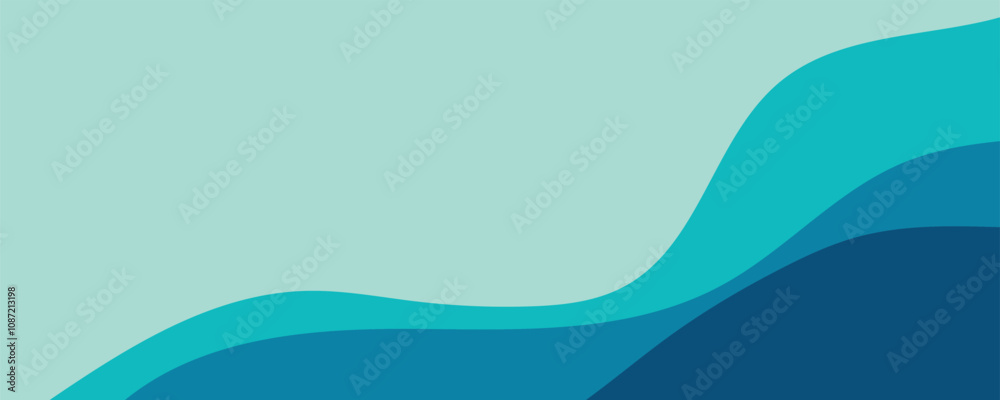 Abstract layered wave ocean banner design template Abstract layered wave ocean banner design template