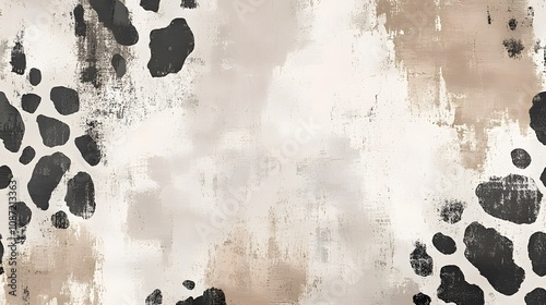 Minimalist animal print pattern with subtle leopard spots neutral colors on a taupe background