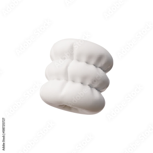 Inflated white volumetric shape. 3d icon.