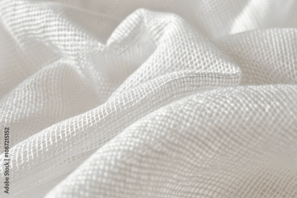 White Fabric Texture Waves Gently and Softly in the Light White Fabric Texture Waves Gently and Softly in the Light