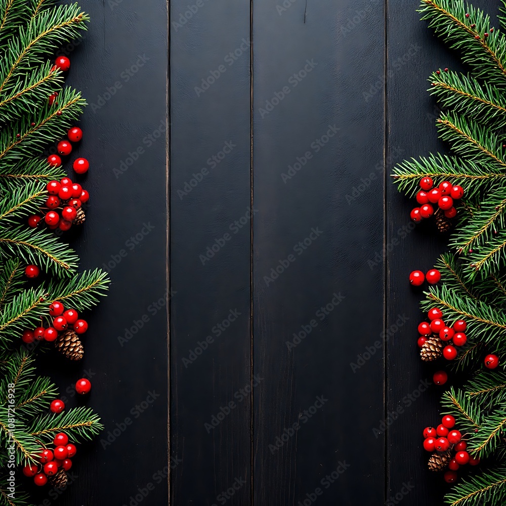 Festive Christmas Scene with Ornamented Tree and Snowy Landscape Festive Christmas Scene with Ornamented Tree and Snowy Landscape