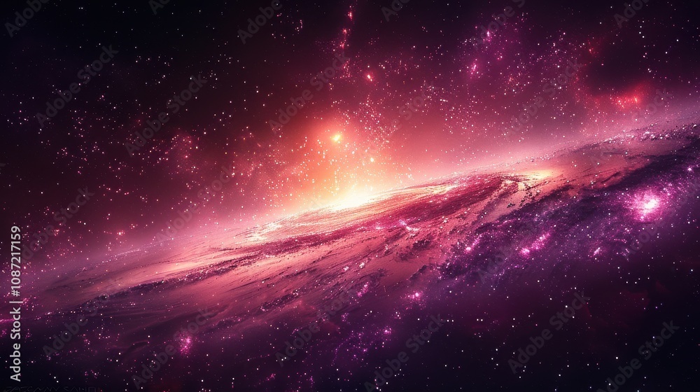 Majestic cosmic landscape featuring vibrant colors and swirling galaxies in deep space during a breathtaking cosmic event Majestic cosmic landscape featuring vibrant colors and swirling galaxies in deep space during a breathtaking cosmic event