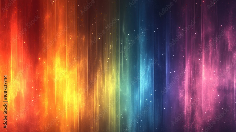 Abstract Rainbow Stripes with Scattered Stars Abstract Rainbow Stripes with Scattered Stars