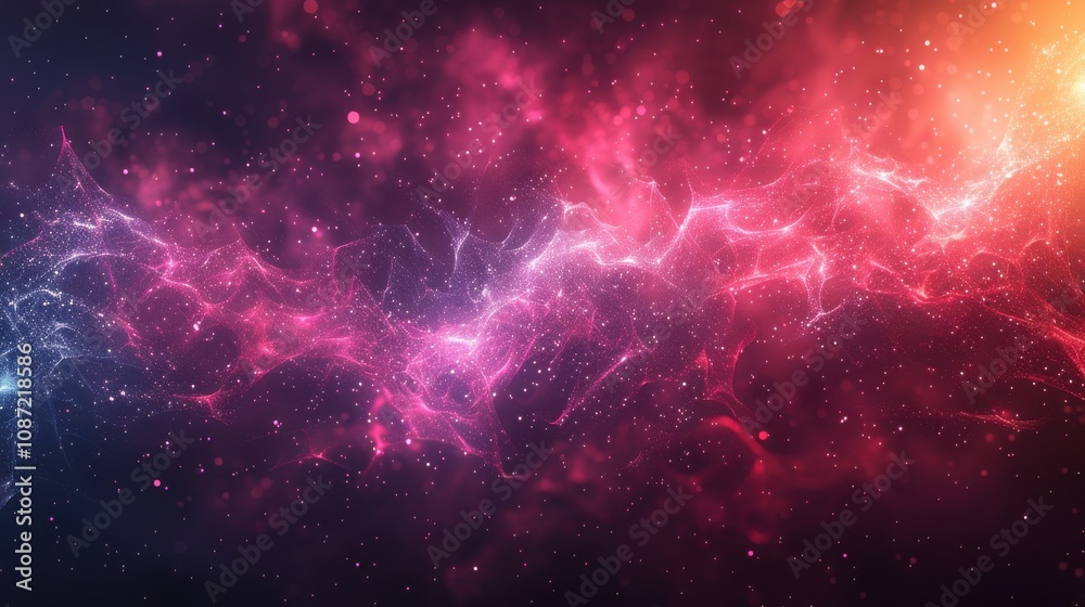 Colorful cosmic nebula with swirling gas and stars in deep space background Colorful cosmic nebula with swirling gas and stars in deep space background