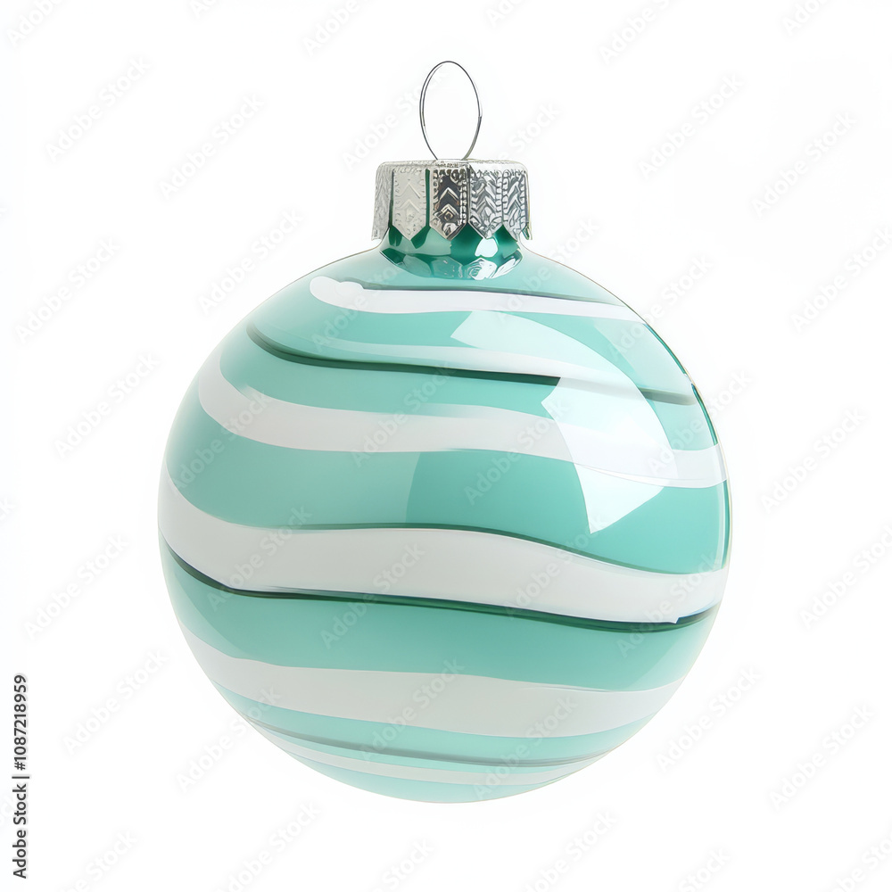 Christmas bauble isolated on white background. Elegant trendy colour. Clip art. 