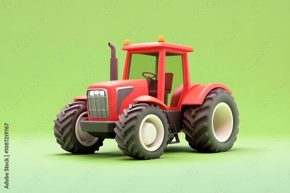 Obraz premium Tractor isolated on background. 3d rendering - illustration 