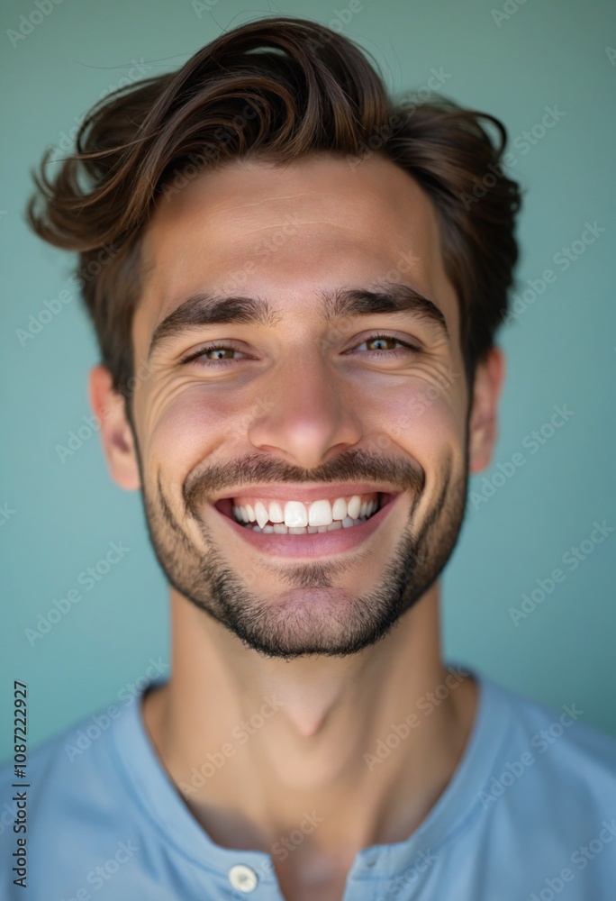 Young man with perfect healthy pearly white teeth smile. Health, teeth whitening, dental care, dentistry, stomatology concept Young man with perfect healthy pearly white teeth smile. Health, teeth whitening, dental care, dentistry, stomatology concept