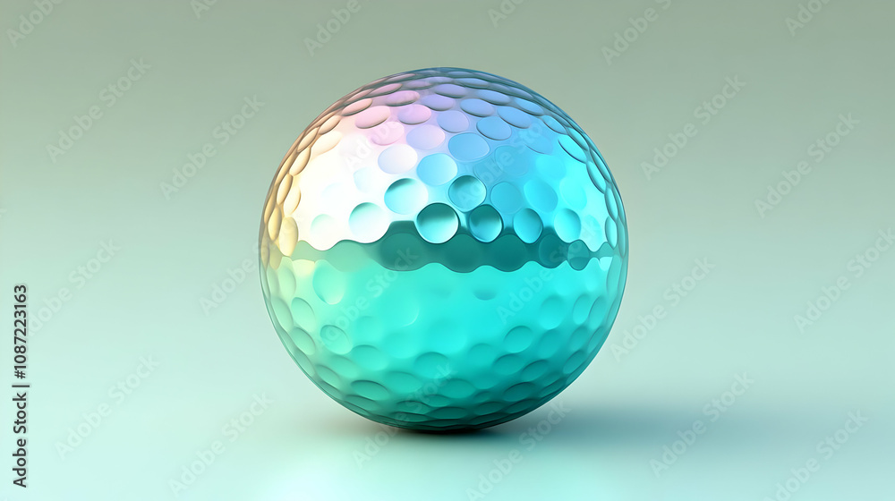3D Render of a Metallic Golf Ball 3D Render of a Metallic Golf Ball
