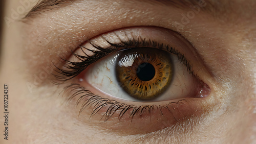 Close-Up of a Female Eye with Natural Detail and Stunning Clarity, woman eye, female beauty,