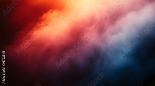 Abstract Background of Red, Orange, and Blue Smoke