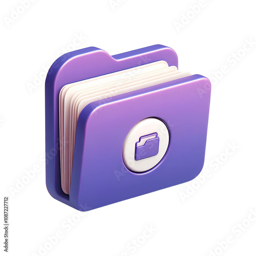 Folder with Icon 3D Render photo