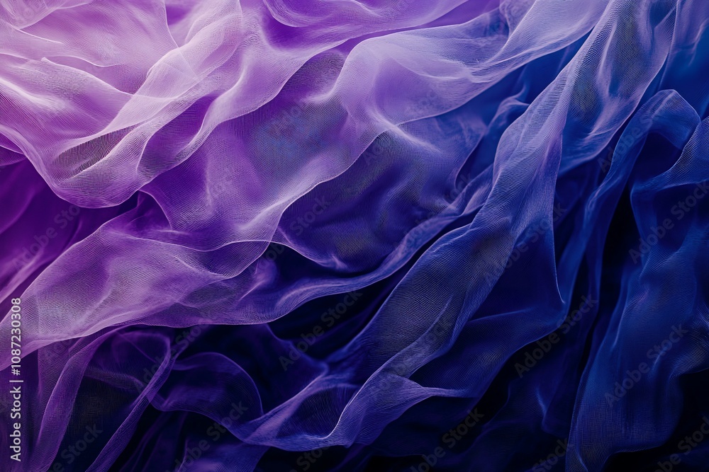 Obraz premium Ethereal Fabric Waves in Purple and Blue Hues