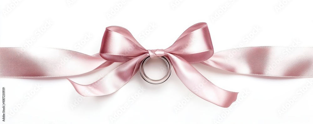 wedding rings tied with ribbon, delicate and elegant, close-up, isolated on white background wedding rings tied with ribbon, delicate and elegant, close-up, isolated on white background