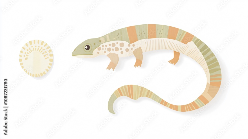 Fototapeta premium Hand Drawn lizard illustration on white background