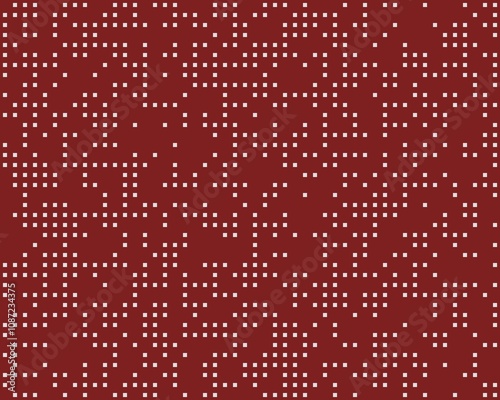 This image showcases a pattern of small white squares scattered uniformly across a dark red background. The style is minimalist and could work well for backgrounds, wallpapers, or as a subtle digital 