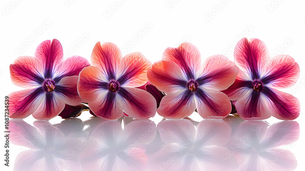 Pink and Purple Flowers with Reflection Pink and Purple Flowers with Reflection