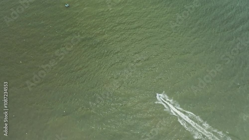 4K Drone Aerial of Water Jet Ski Ride Sport