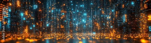 Wallpaper Mural Illuminating global internet infrastructure a technological transformation across earth's urban landscapes Torontodigital.ca