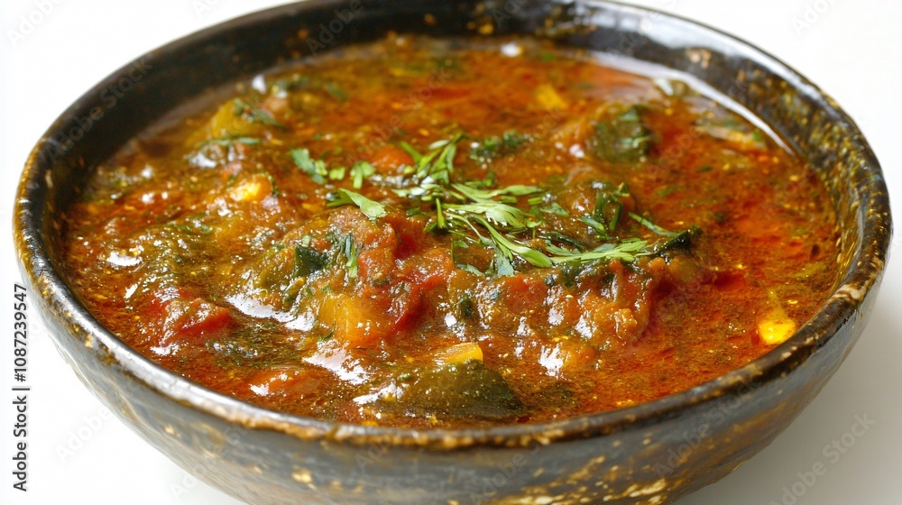 A Bowl of Flavorful Delight: Savory Stew with Aromatic Spices and Fresh Herbs A Bowl of Flavorful Delight: Savory Stew with Aromatic Spices and Fresh Herbs