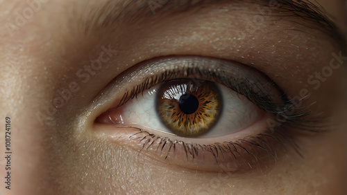 Close-Up of a Female Eye with Natural Detail and Stunning Clarity, woman eye, female beauty,