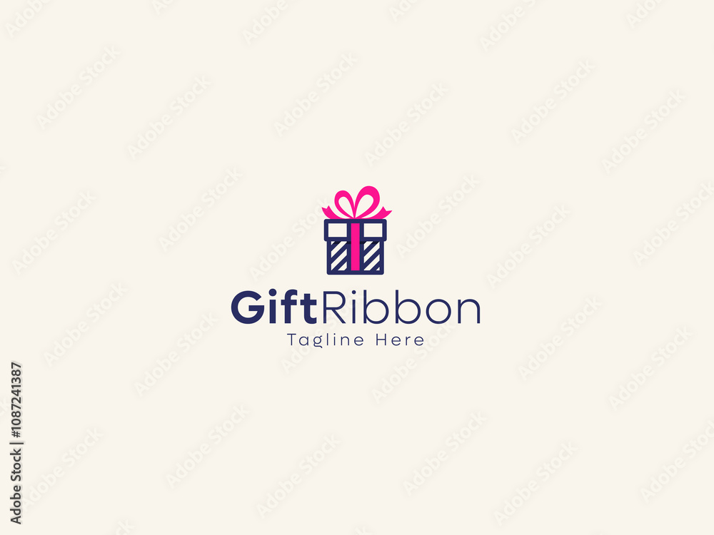 Obraz premium Cute Gift Box Logo