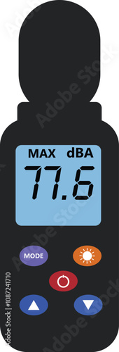Sound level meter. Noise sound meter. Portable digital sound level meter.
