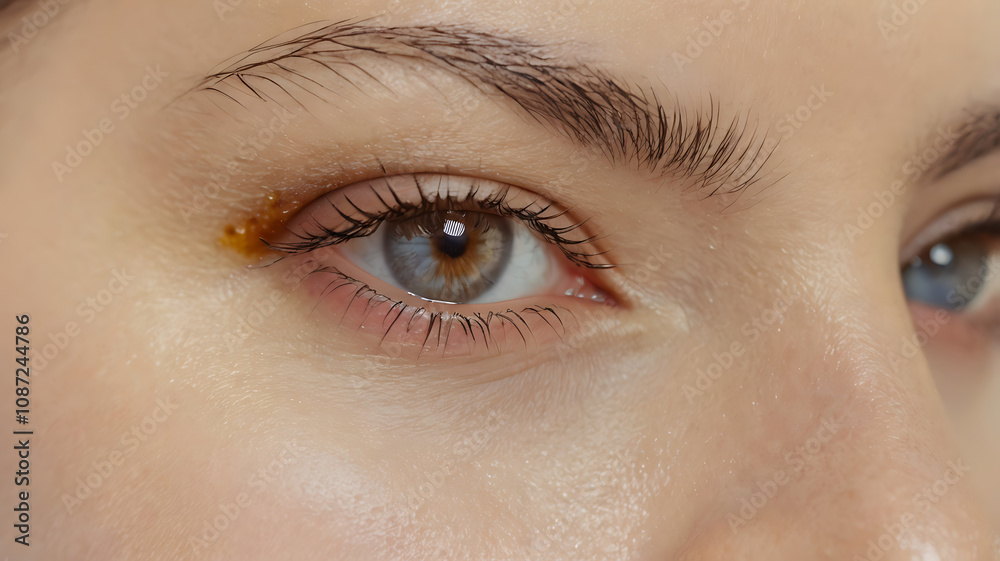 Obraz premium Close-Up of a Female Eye with Natural Detail and Stunning Clarity, woman eye, female beauty,