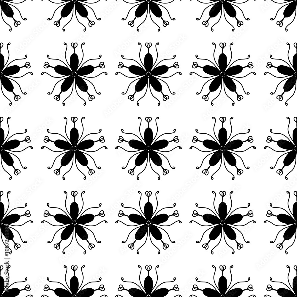Obraz premium black and white flowers