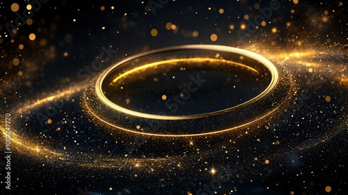 Abstract golden ring background