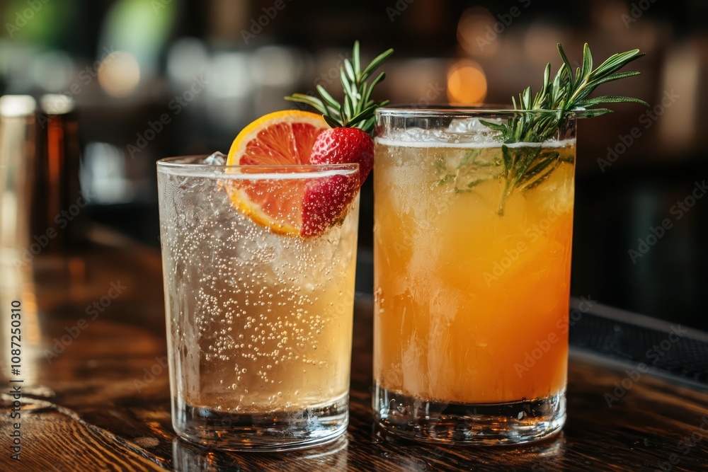 Elevate your cocktail experience upscale bar beverages with fresh citrus garnish in a chic atmosphere Elevate your cocktail experience upscale bar beverages with fresh citrus garnish in a chic atmosphere
